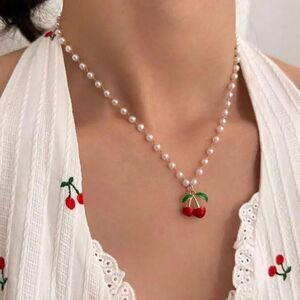 Cherry Pearl Necklace S867
